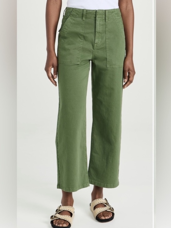pistola Pants - PISTOLA Sophia Wide Leg High-Rise Utility Pant Basil 33/US 16 Stretch Casual NWT
